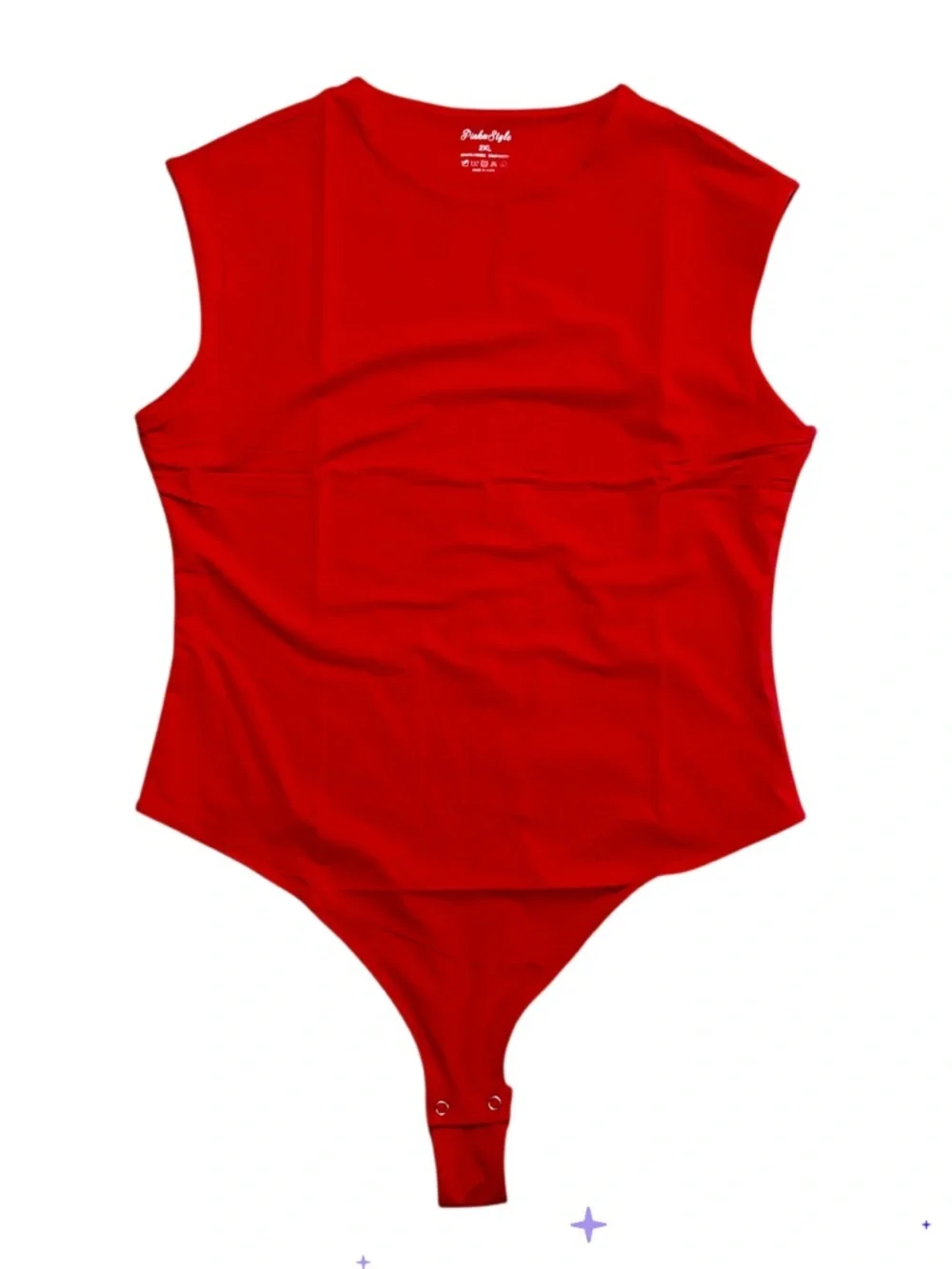 NWT-2XL Pink M Style Co. Thong Classic Red Scoop-Back Super Soft BodySuit